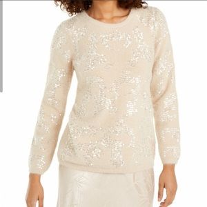 Alfani sequin eyelash knit sweater NWT